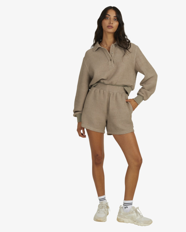 4 Waffle - Waffle Knit Shorts for Women Brown UVJNS00120 RVCA