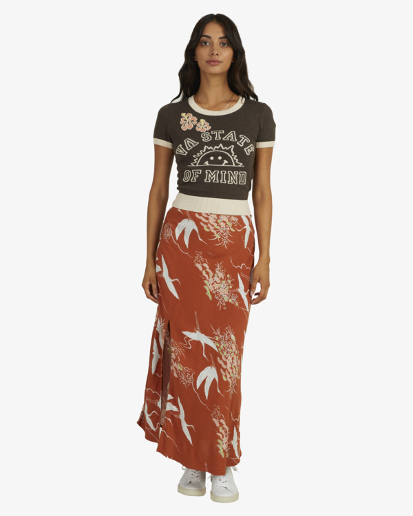 2 VA State - Short Sleeve Jumper for Women Brown UVJSW00106 RVCA