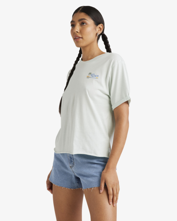 3 Sunset - Short Sleeves T-Shirt for Women Blue UVJZT00281 RVCA