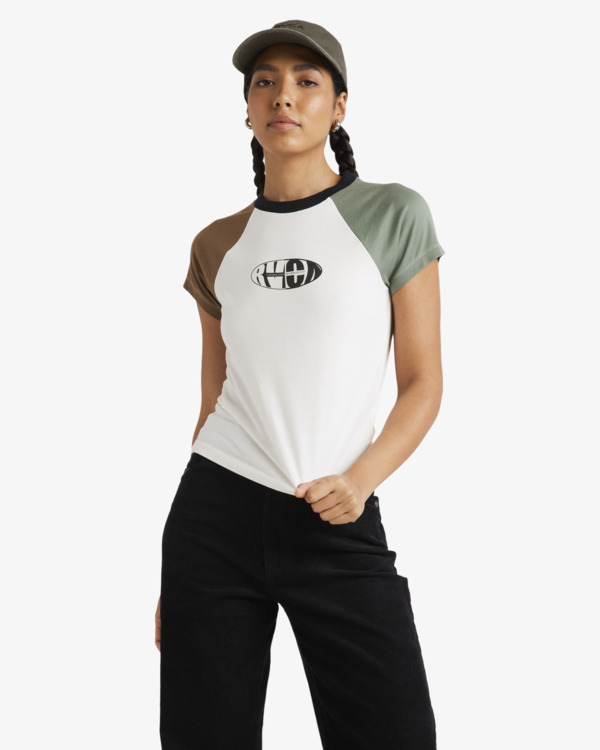 0 Dome Shrunken - T-shirt à manches courtes pour Femme Blanc UVJZT00289 RVCA