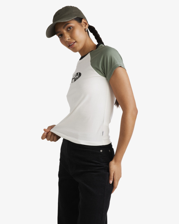 3 Dome Shrunken - T-shirt à manches courtes pour Femme Blanc UVJZT00289 RVCA