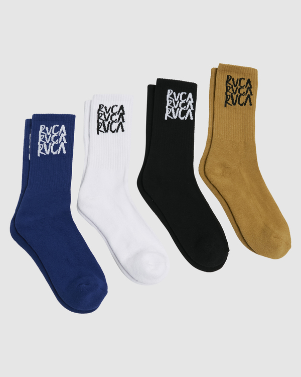 2 RVCA Seasonal - Pack de 4 chaussettes pour Homme Gris UVYAA00146 RVCA