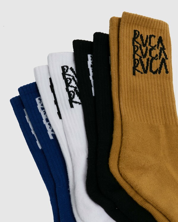 3 RVCA Seasonal - 4 Pack Socks for Men Grey UVYAA00146 RVCA