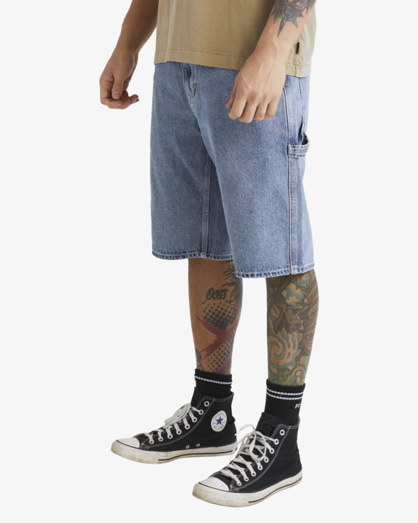 3 Americana  - Relaxed Fit Denim Short for Men Bleu UVYDS03001 RVCA