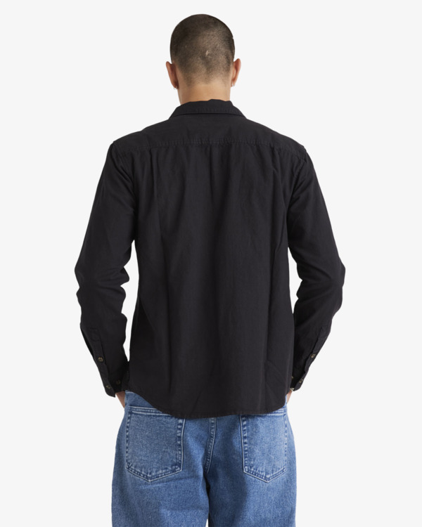 1 Base Linen - Long Sleeves Shirt for Men Black UVYWT00208 RVCA