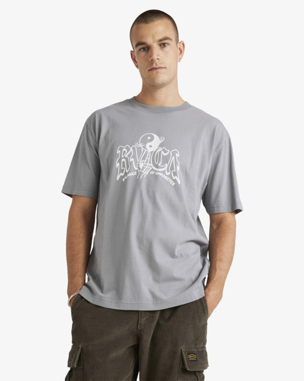 0 Spun Out - Short Sleeves T-Shirt for Men Grey UVYZT00913 RVCA