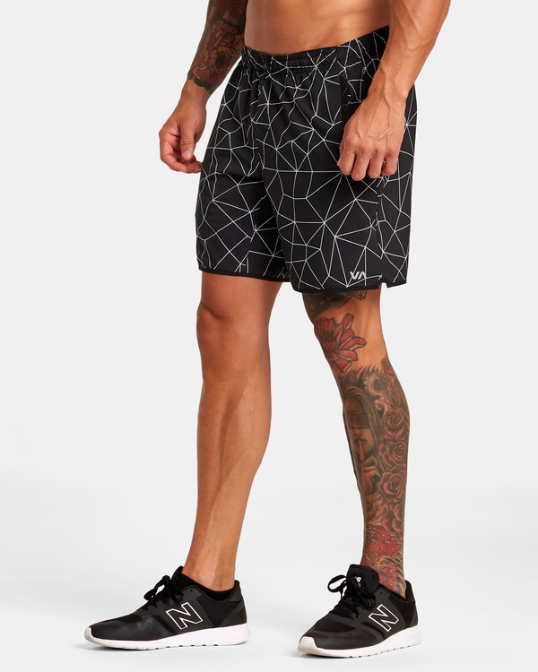 4 VA Sport Yogger Stretch 17" - Performance Shorts für Männer Weiss V201TRYS RVCA