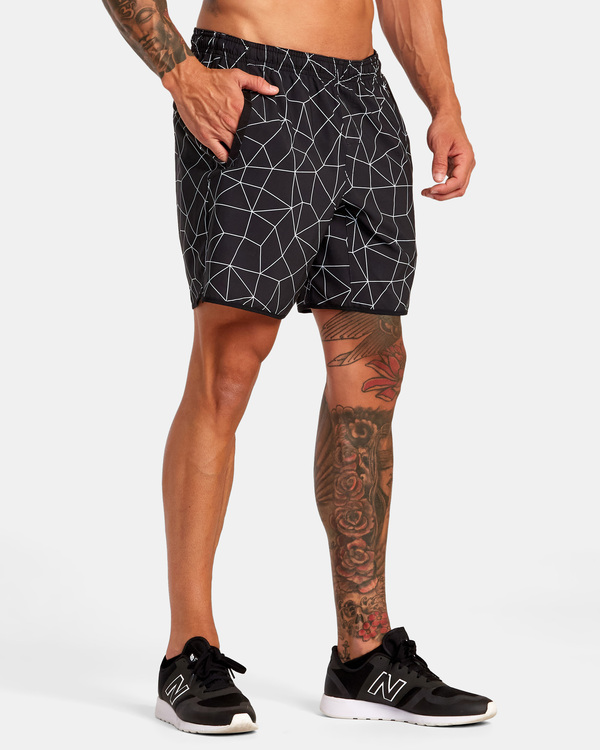 6 VA Sport Yogger Stretch 17" - Performance Shorts für Männer Weiss V201TRYS RVCA