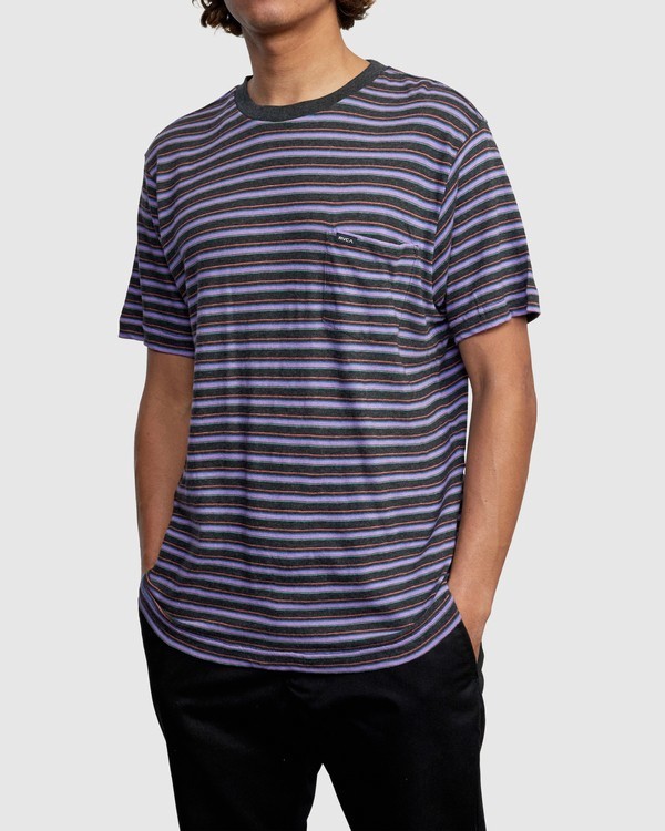 3 Toluca Micro Stripe - T-shirt pour Homme  W1KTRERVP1 RVCA