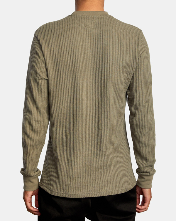 2 Recession Day Shift - Long Sleeve Thermal Top for Men Green W1KTRKRVP1 RVCA