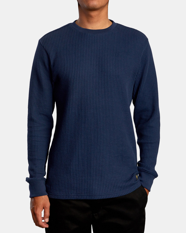 0 Recession Collection Day Shift - Long Sleeve Thermal Top for Men Blue W1KTSKRVMU RVCA