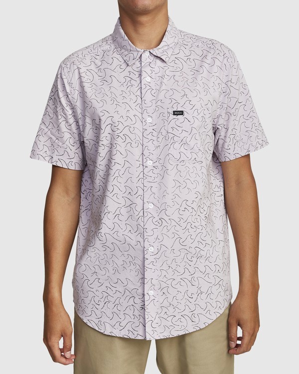 0 Oblow Waves - Short Sleeve Shirt for Men Roxo W1SHIDRVP1 RVCA