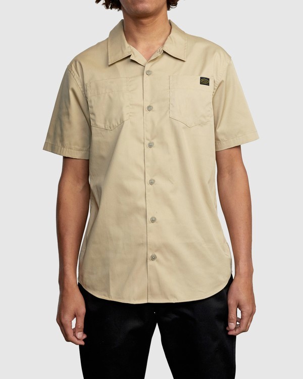2 Recession Collection Day Shift - Short Sleeve Shirt for Men  W1SHRSRVP1 RVCA