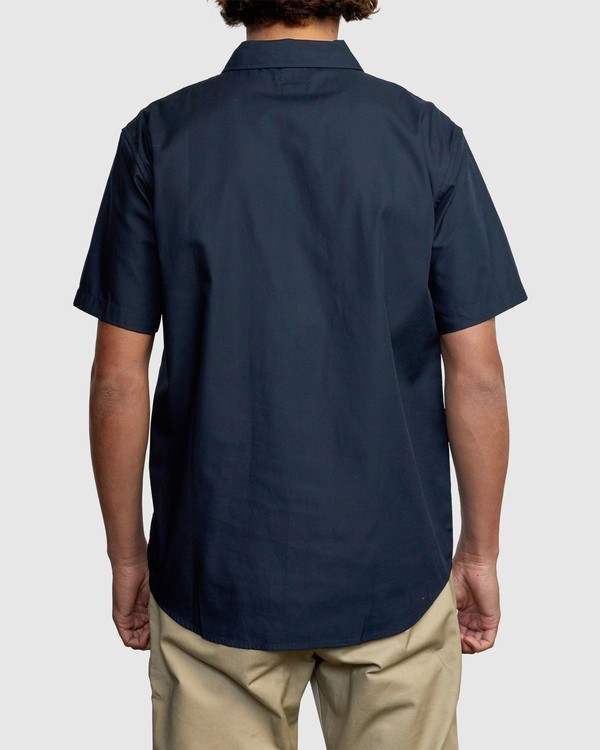 3 Recession Collection Day Shift - Short Sleeve Shirt for Men Blue W1SHRSRVP1 RVCA