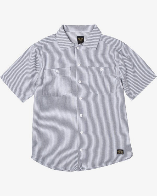 0 Recession Collection Day Shift Stripe - Short Sleeve Shirt for Men  W1SHRXRVP1 RVCA