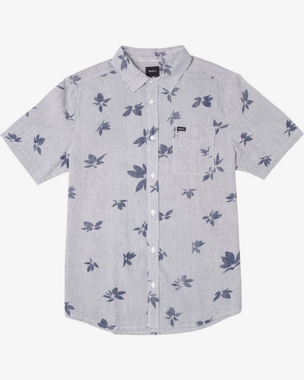 0 Endless Seersucker - Short Sleeve Shirt for Men Blue W1SHSFRVP1 RVCA