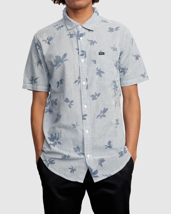 1 Endless Seersucker - Short Sleeve Shirt for Men Blue W1SHSFRVP1 RVCA