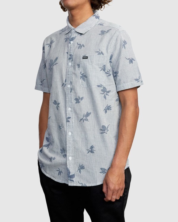 4 Endless Seersucker - Short Sleeve Shirt for Men Blue W1SHSFRVP1 RVCA