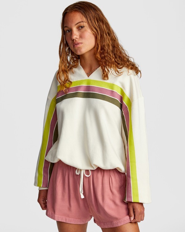 3 Mambo - Sudadera ligeramente corta para Mujer  W3FLRARVP1 RVCA