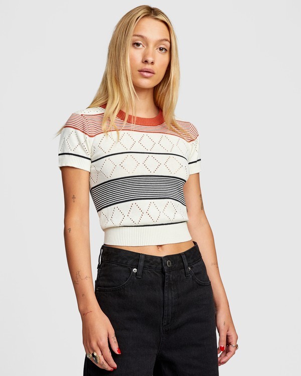 6 Jasper - Camiseta de punto de manga corta para Mujer  W3JPRBRVP1 RVCA