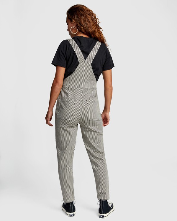 1 Recession Collection Moonshine - Zip Front Dungarees for Women Grey W3ONRJRVP1 RVCA