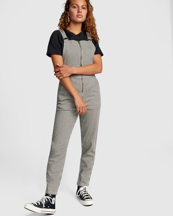 3 Recession Collection Moonshine - Zip Front Dungarees for Women Grey W3ONRJRVP1 RVCA