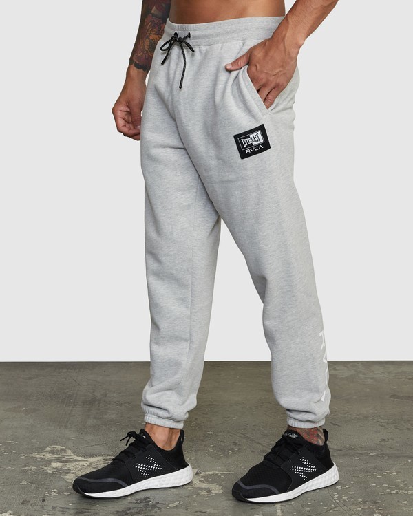 3 Everlast x RVCA - Pantalon de jogging pour Homme Gris W4PTMDRVP1 RVCA