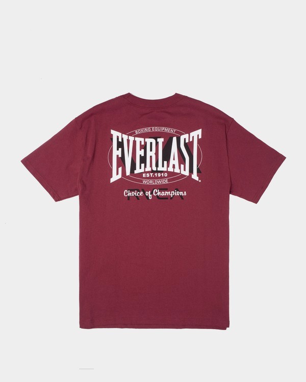 1 Everlast x RVCA Stack Patch - Maglietta da Uomo Purple W4SSMLRVP1 RVCA