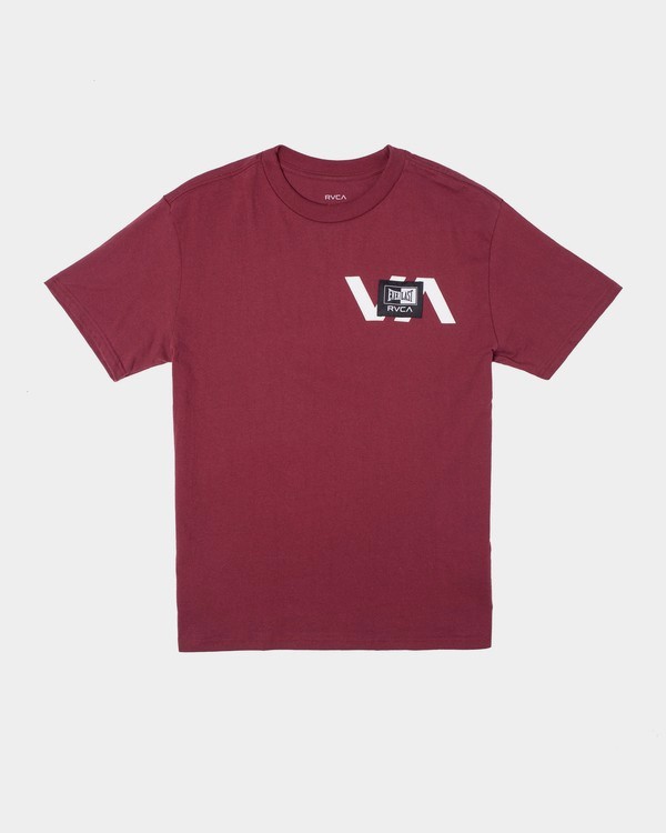 0 Everlast x RVCA Stack Patch - Maglietta da Uomo Purple W4SSMLRVP1 RVCA