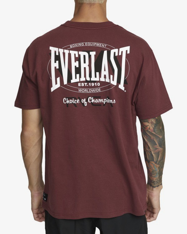 3 Everlast x RVCA Stack Patch - Maglietta da Uomo Purple W4SSMLRVP1 RVCA