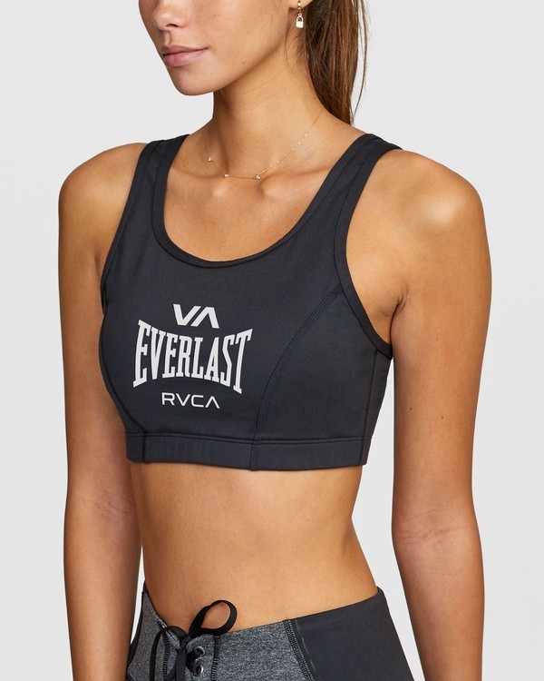 4 Everlast x RVCA - Medium Impact Sports Bra for Women Black W4UNWDRVP1 RVCA