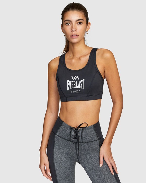 0 Everlast x RVCA - Medium Impact Sports Bra for Women Black W4UNWDRVP1 RVCA