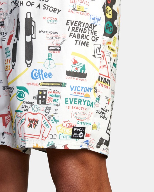 6 Espo Elastic - Recycled Swim Shorts for Men White X1VORBRVS1 RVCA
