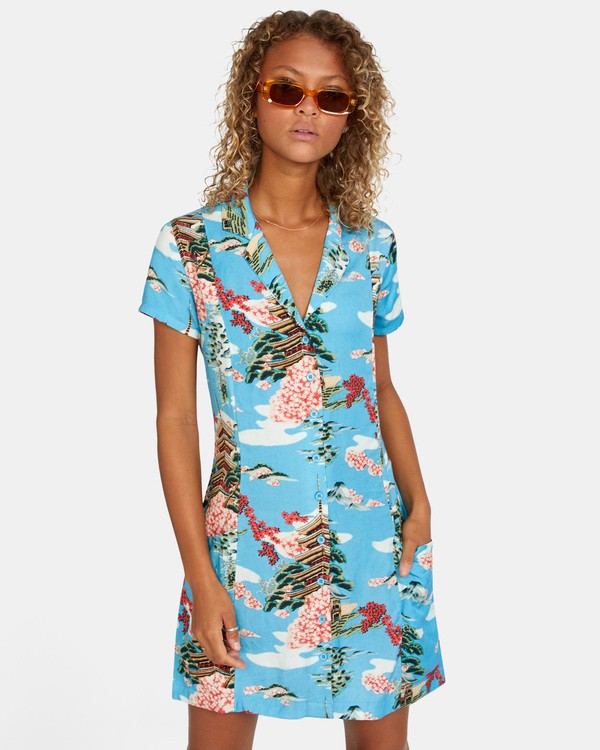 3 Island Time - Camiseta-vestido de manga corta para Mujer  X3DRRFRVS1 RVCA