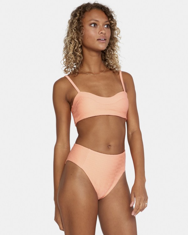 3 La Jolla High Rise Cheeky - Braguita de bikini para Mujer Naranja X3SBRHRVS1 RVCA