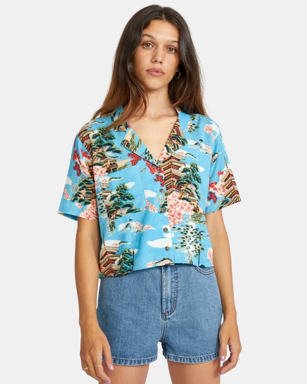 7 Vacay - Chemise manches courtes en matière recyclée pour Femme  X3SHRERVS1 RVCA