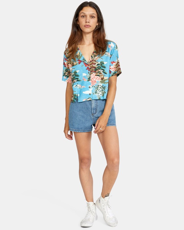 9 Vacay - Chemise manches courtes en matière recyclée pour Femme  X3SHRERVS1 RVCA
