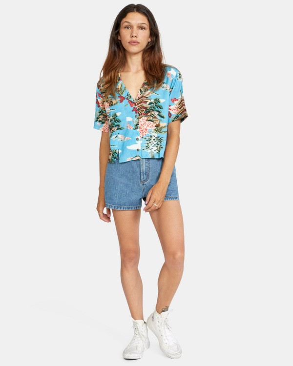4 Vacay - Chemise manches courtes en matière recyclée pour Femme  X3SHRERVS1 RVCA