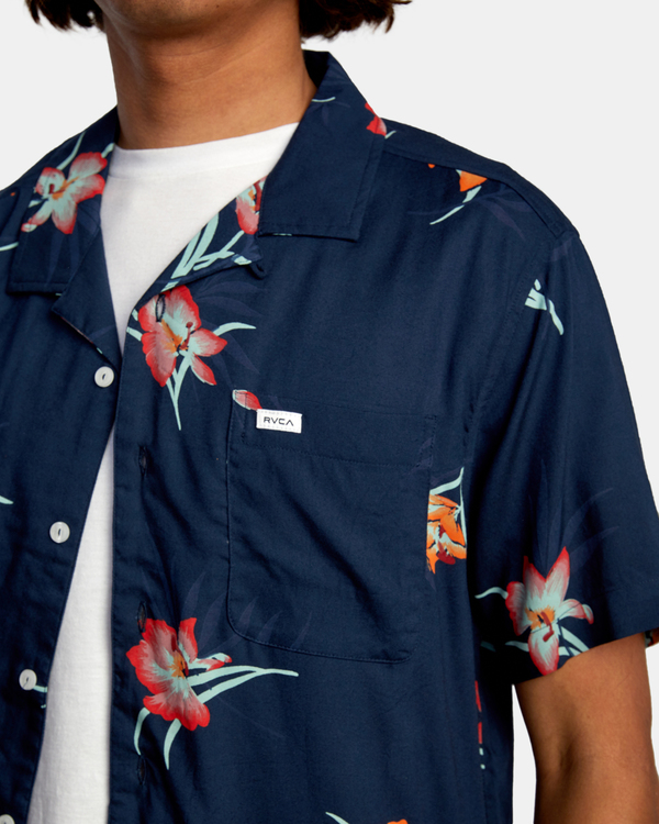 3 Cliffs Floral - Shirt for Men Blue Z1SHRIRVF1 RVCA