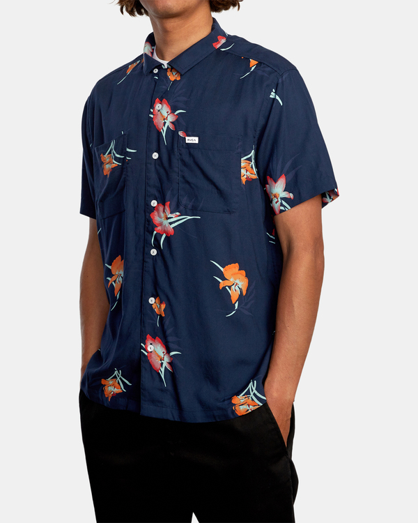 4 Cliffs Floral - Shirt for Men Blue Z1SHRIRVF1 RVCA