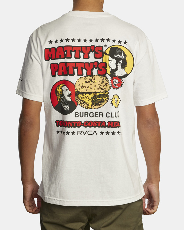 1 Matty's Patty's Burger Club - T-Shirt for Men White Z1SSPARVMU RVCA