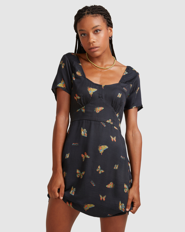 4 Melissa Grisancich Flutter Fenced - Dress for Women Black Z3DRRSRVF1 RVCA
