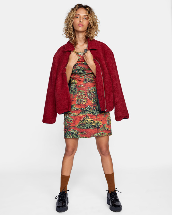 4 Savage - Chaqueta de borreguito para Mujer Rojo Z3JKRGRVF1 RVCA