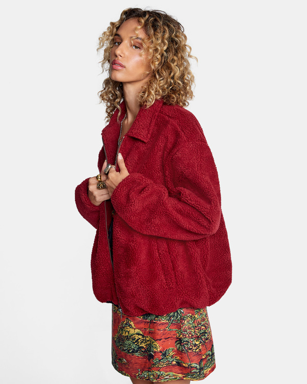 6 Savage - Chaqueta de borreguito para Mujer Rojo Z3JKRGRVF1 RVCA