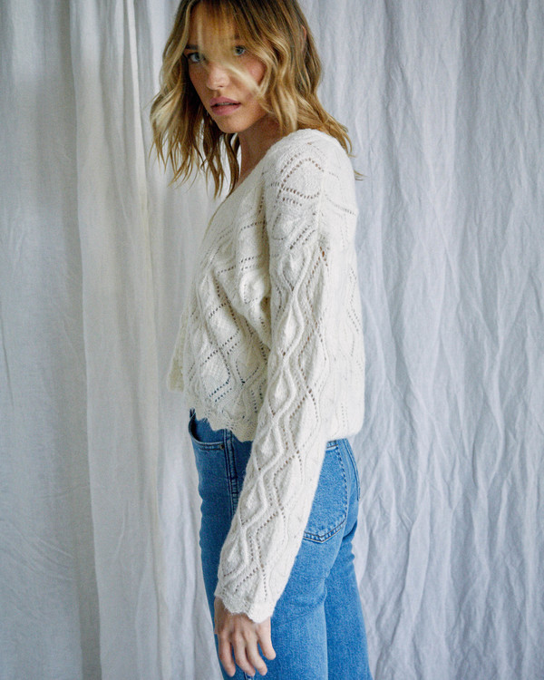 4 Camille Rowe Cafe - Jersey Abierto con Botones para Mujer  Z3JPRARVF1 RVCA