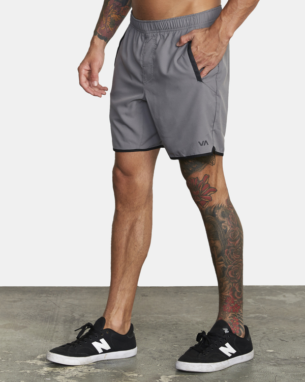 4 VA Sport Yogger IV - Performance-Shorts f&uuml;r M&auml;nner Grau Z4WKMHRVF1 RVCA