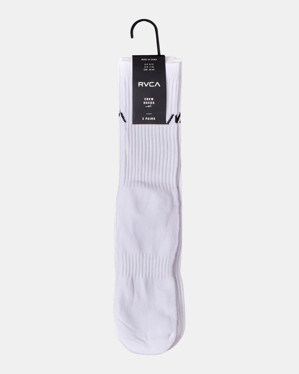 2 Logo 2 Pack- Crew Socks for Men White Z5SORERVF1 RVCA