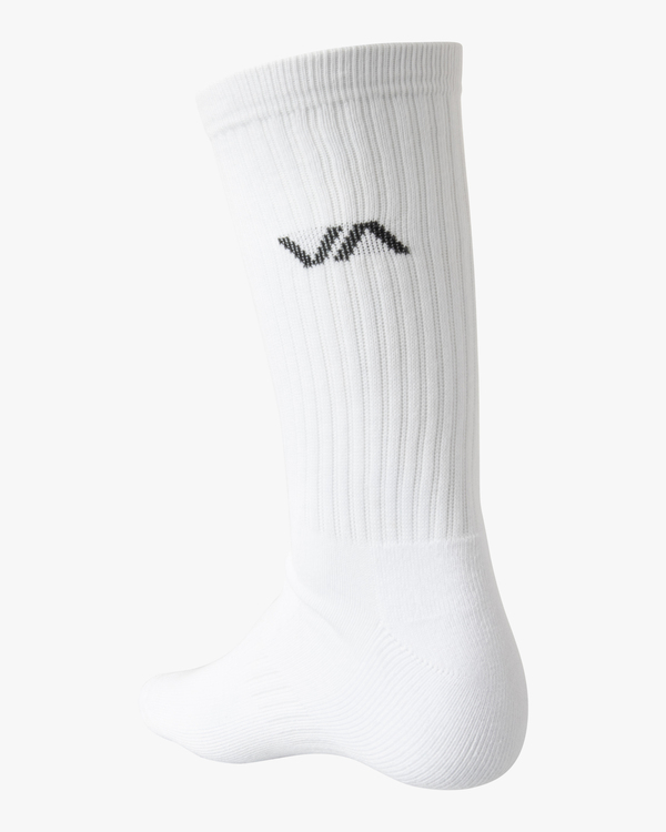 3 Logo 2 Pack- Crew Socks for Men White Z5SORERVF1 RVCA