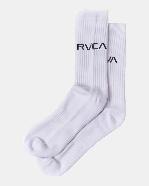 0 Logo 2 Pack- Crew Socks for Men White Z5SORERVF1 RVCA