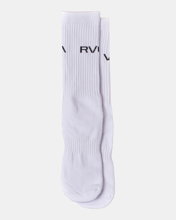 1 Logo 2 Pack- Crew Socks for Men White Z5SORERVF1 RVCA
